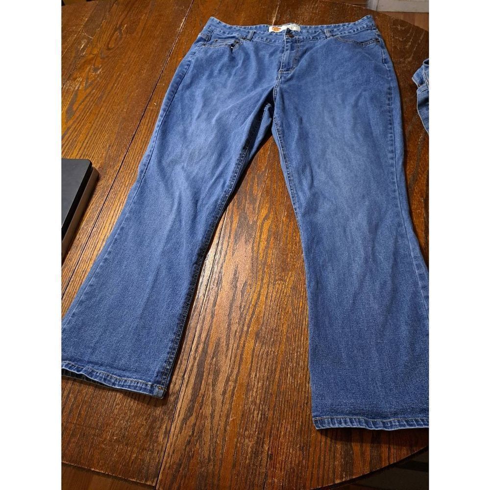 18S Route 66 Relaxed Fit High Rise Waist Denim Blue Jeans